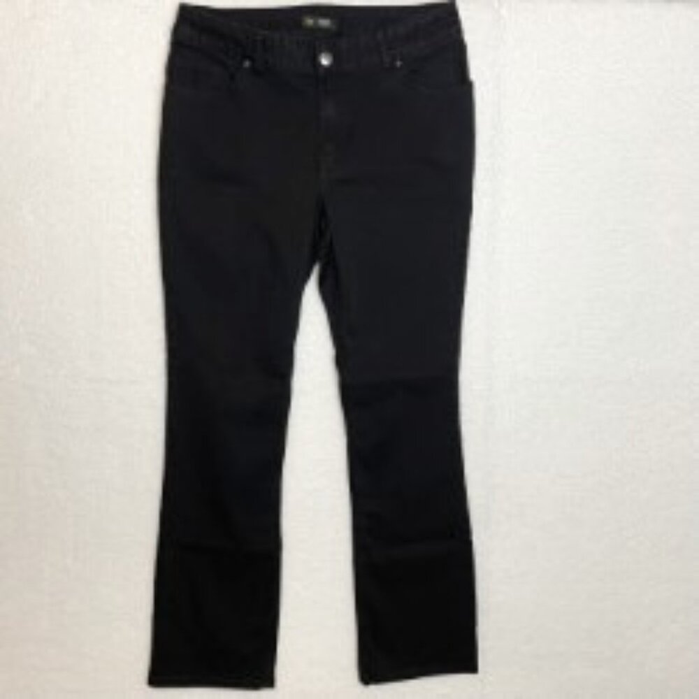 LEE PLUS JEANS WOMENS BLACK BOOTCUT REGULAR FIT -MID RISE -APPROX 34W/32L